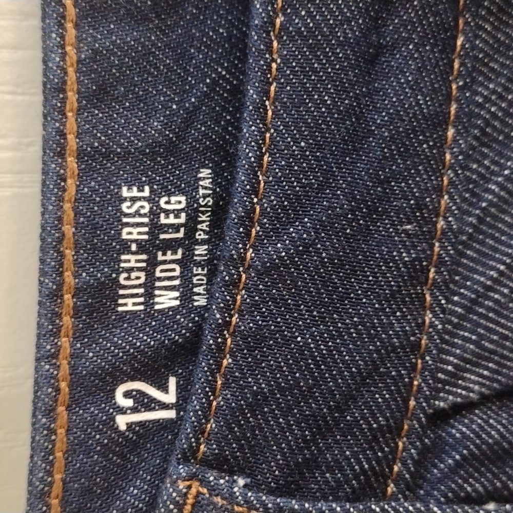 a.n.a Pleated Womens High Rise Relaxed Fit Wide Leg Jean, Size 12 - Picture 5 of 10